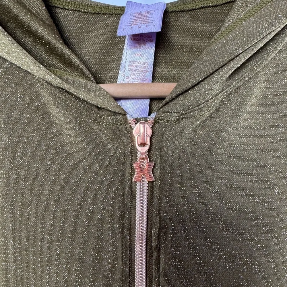 Savage X FENTY Sleep & Shine Hooded‎ Onesie in Military Olive Green Size Small - Image 8
