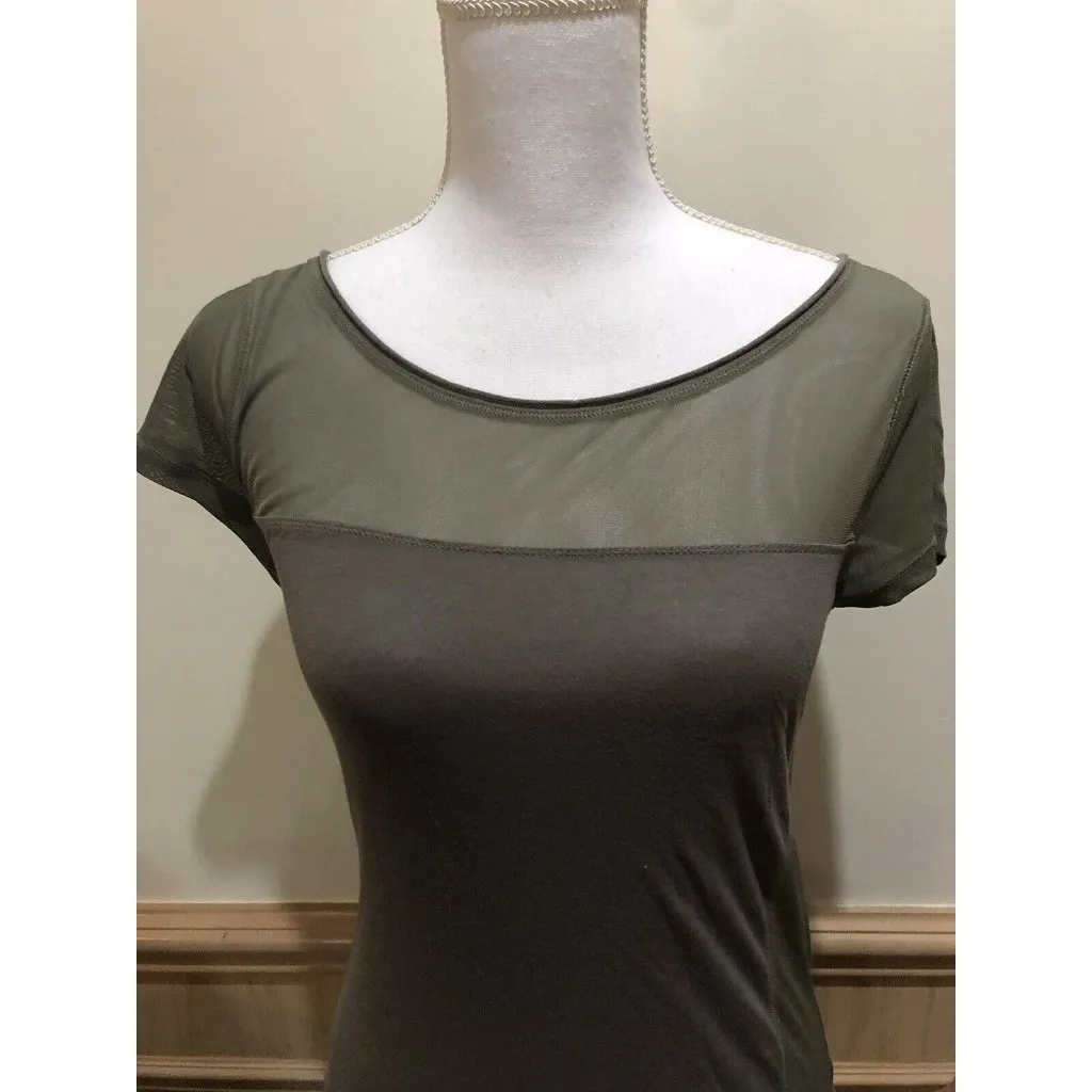 Express ~ Short Sleeve Top ~ Size Small ~ Shear Top/Sides ~ Green - Image 2