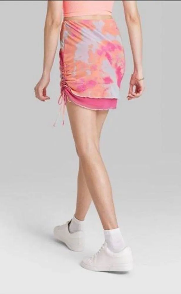 New wild fable mesh side runched mini skirt - Image 5