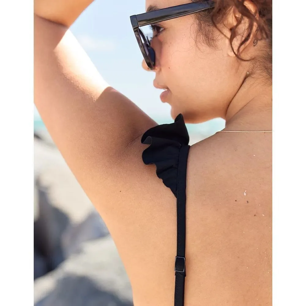 Aerie ✨ Ruffle Longline Triangle Bikini Sz Medium Top✨ - Image 4