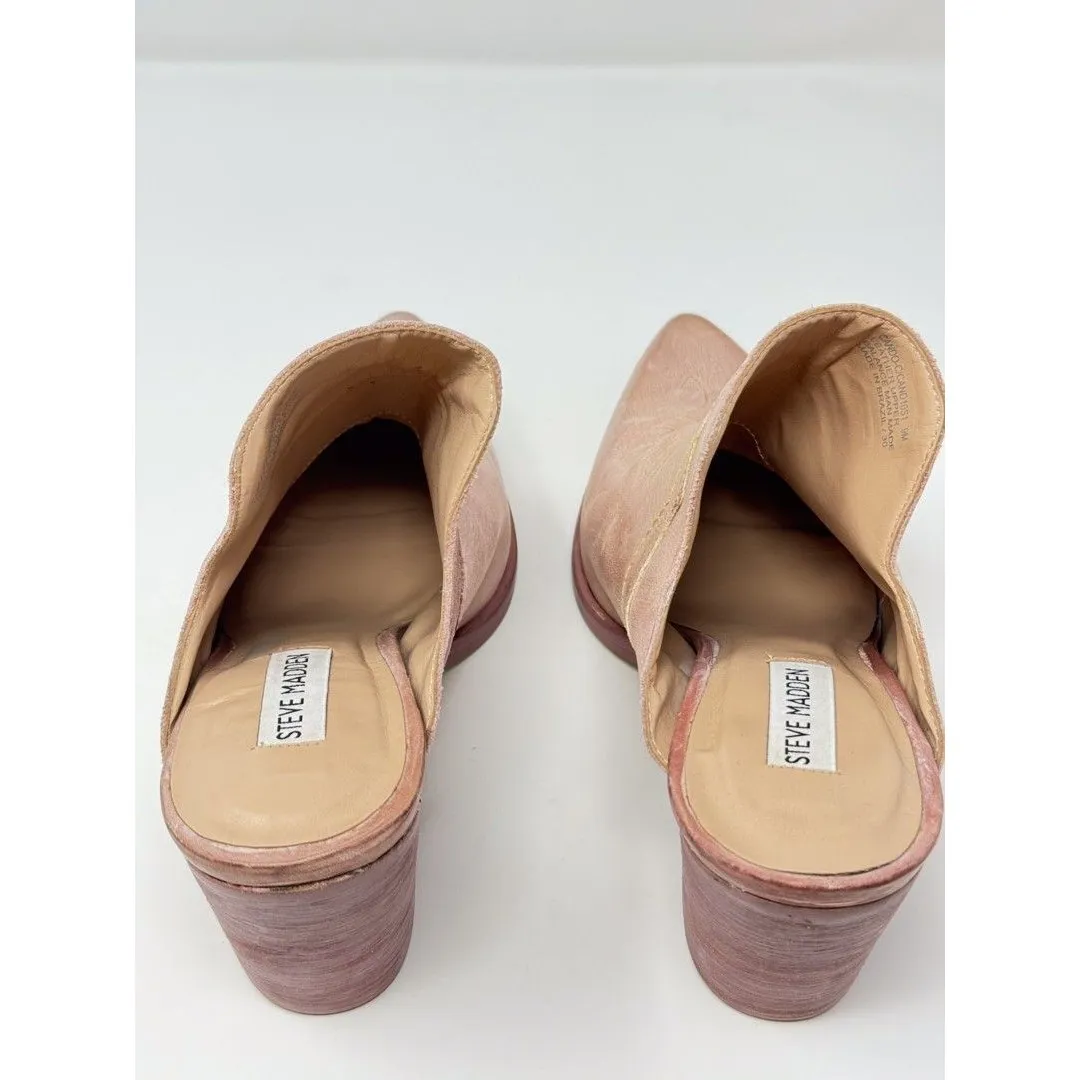 Steve Madden Cando C Heels Brown Leather Western Mules Pointed Sandals US 9 M - Image 8