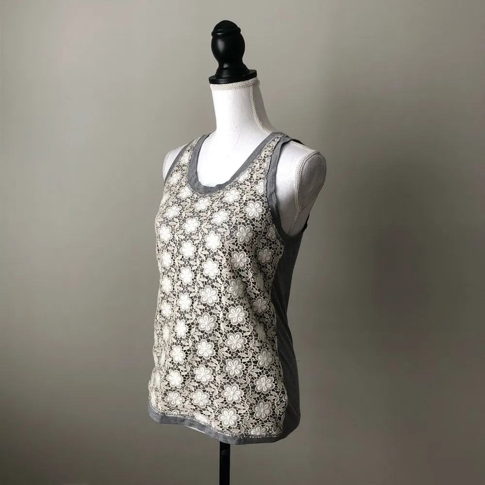 J. CREW | Floral Embroidered Lace Tank Top - Image 4