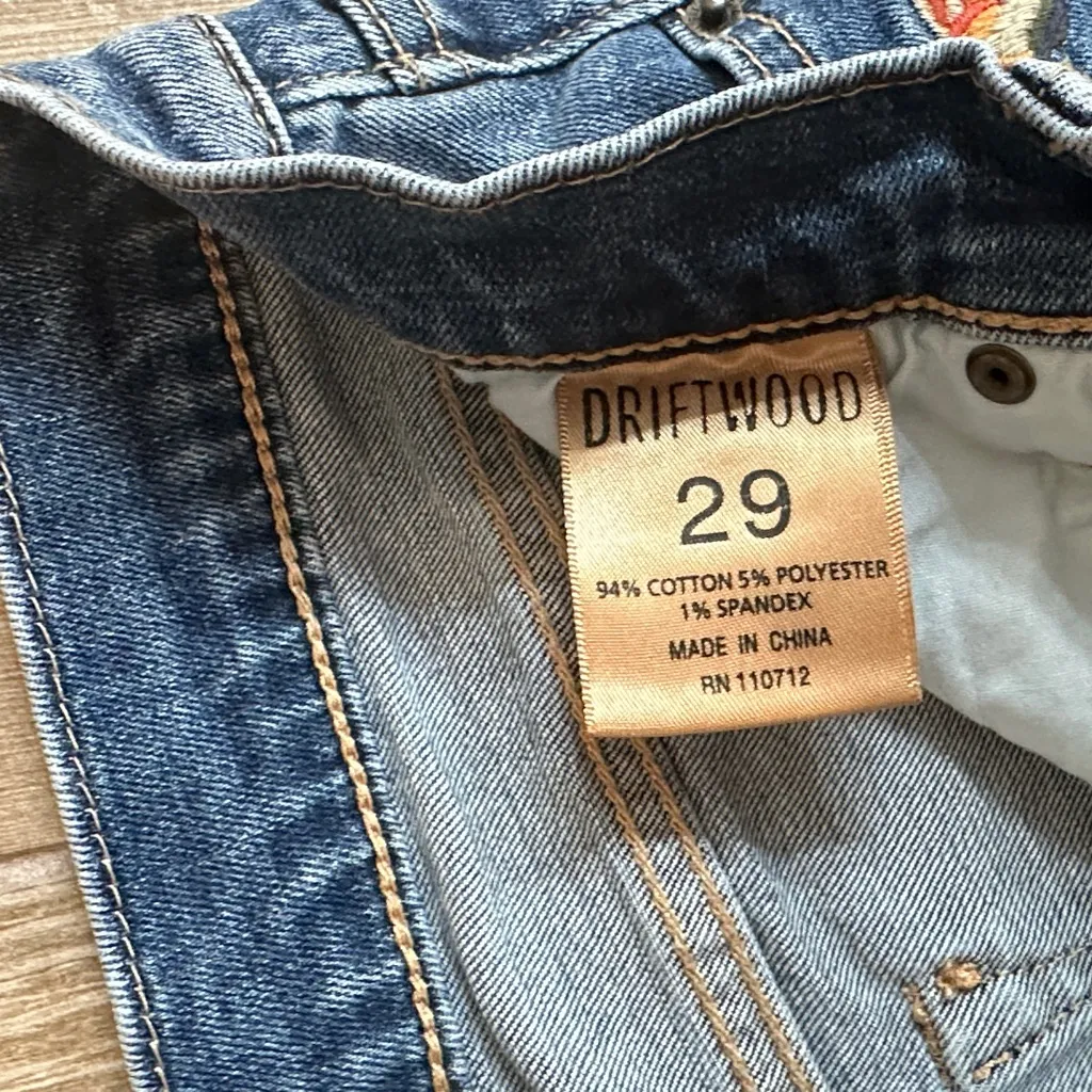 Driftwood Audrey Classic Fit Embroidered Jeans - Image 9