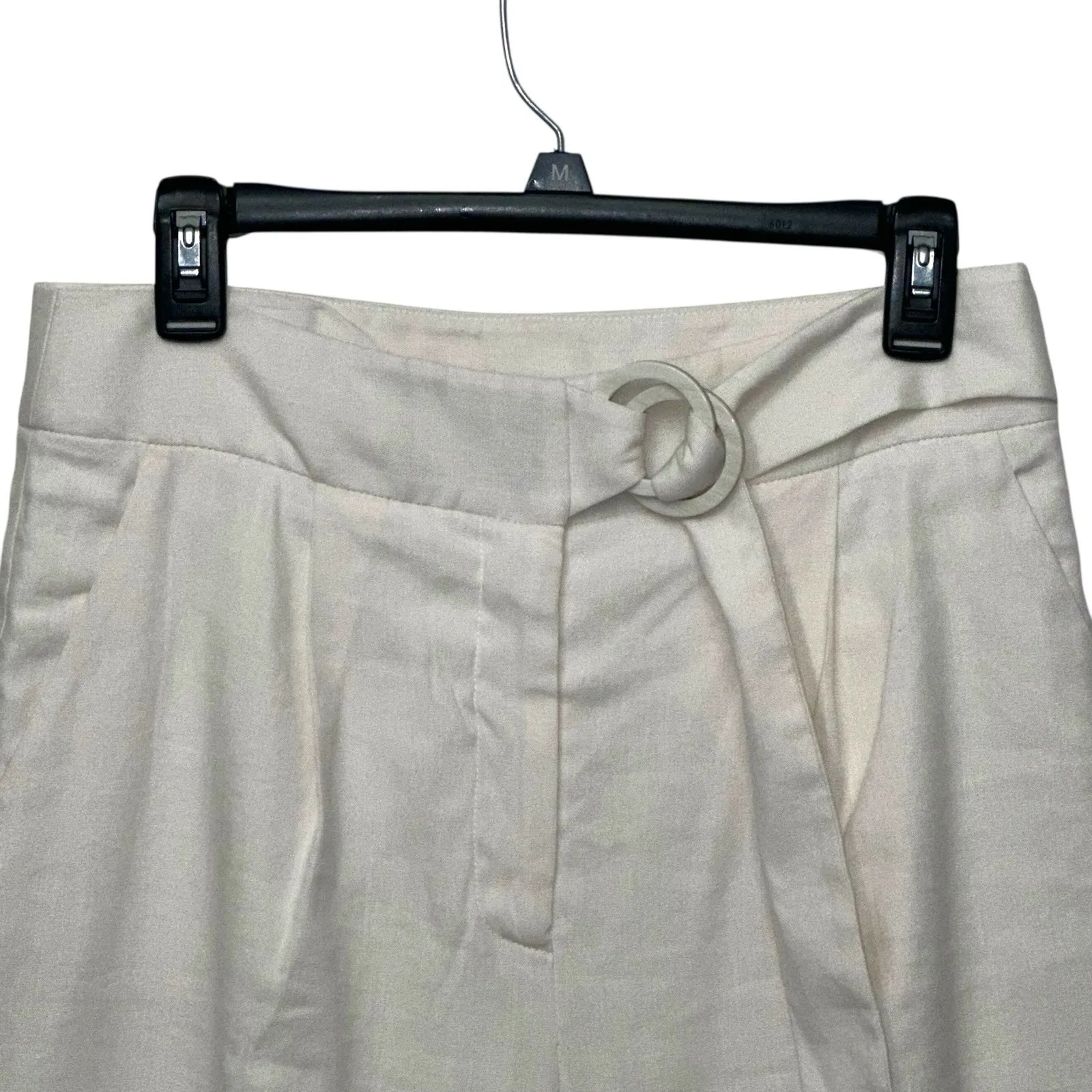 Veronica Beard Women's Size 6 Pants Linen Blend Wide Leg High Rise Ivory - Image 2