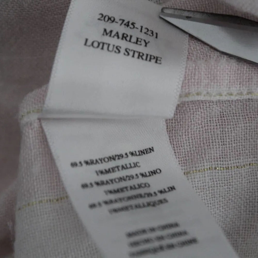 Rails Marley Lotus Stripe Tie Front Button Up Shirt Pink White Gold Short Slv XS - Image 7