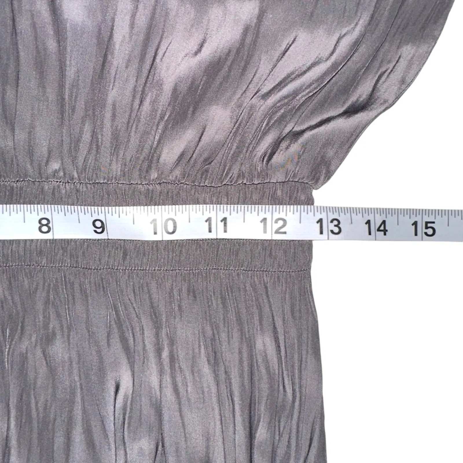 Ramy Brook Paris Long Sleeve Smocked Tassel Neck Gray Mini Dress SMALL - Image 7