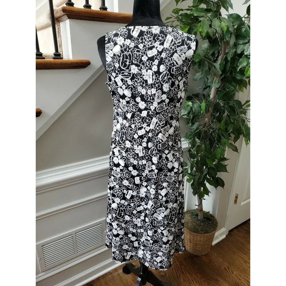 Valerie Stevens Women's Black Polyester Cowl Neck Sleeveless Knee Length Dress S - Image 7