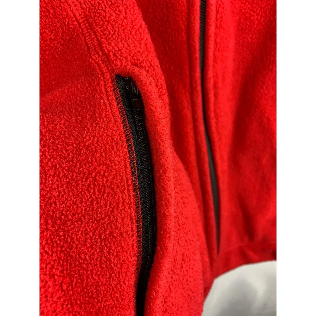 Eddie Bauer Red Zip-Up Fleece Vest Womens Medium Polyester Viscose Blend - Image 5