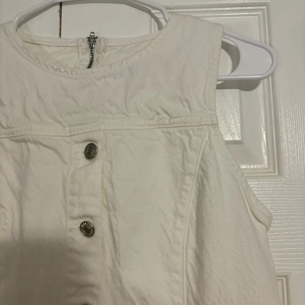 White Denim Midi Dress - Image 7