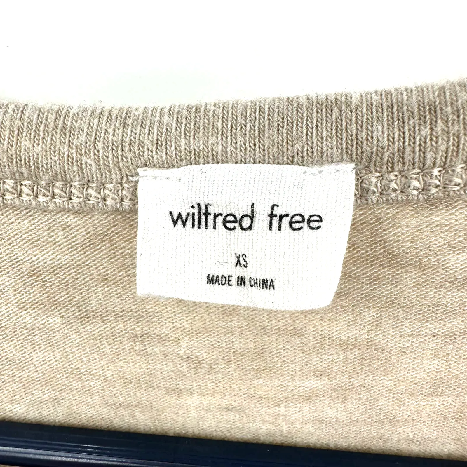 Wilfred Free size small long‎ sleeve shirt top oatmeal tan color crew neck - Image 3