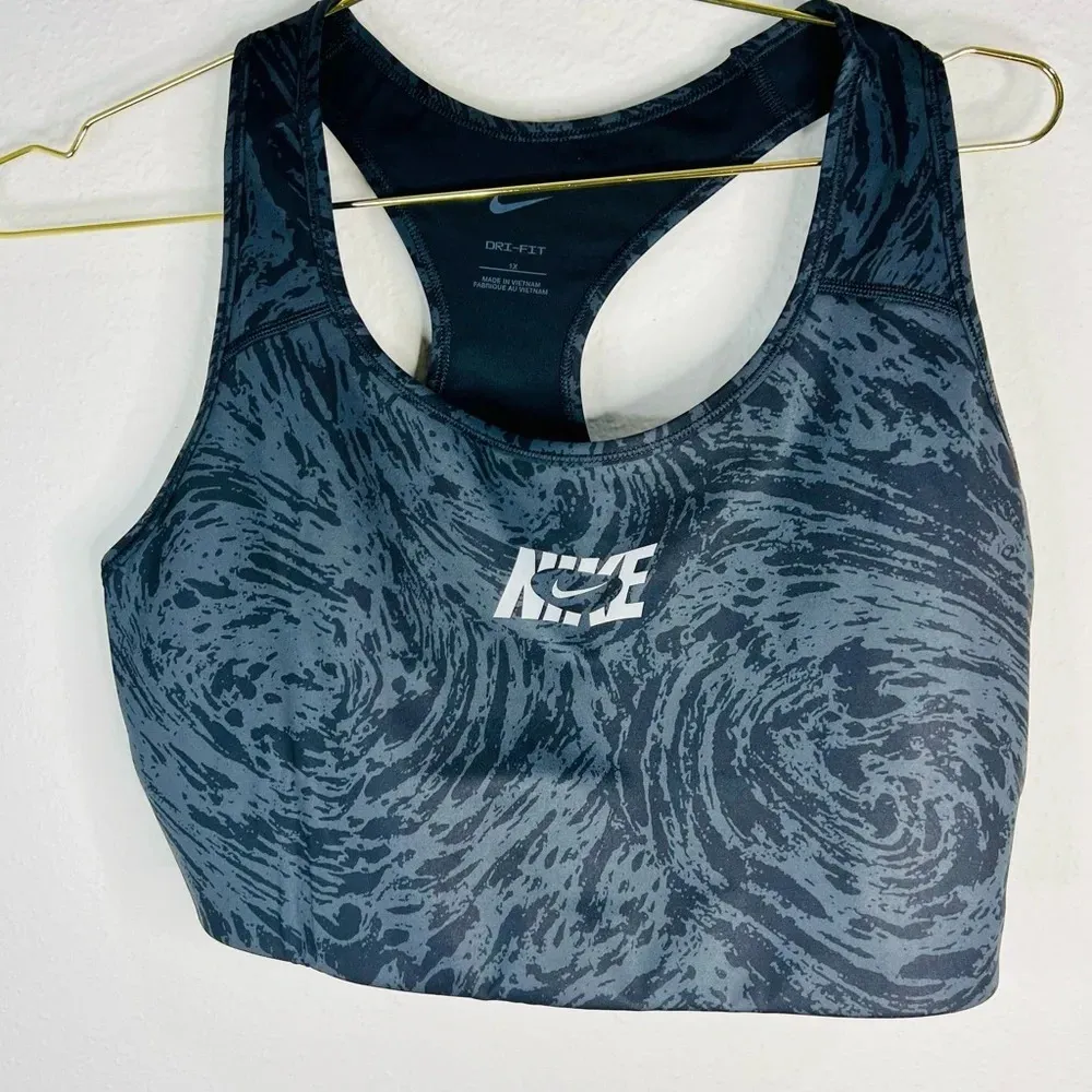Nike Black and Gray Dry Fit Low Support Sports Bra Plus Size 1X - Image 3