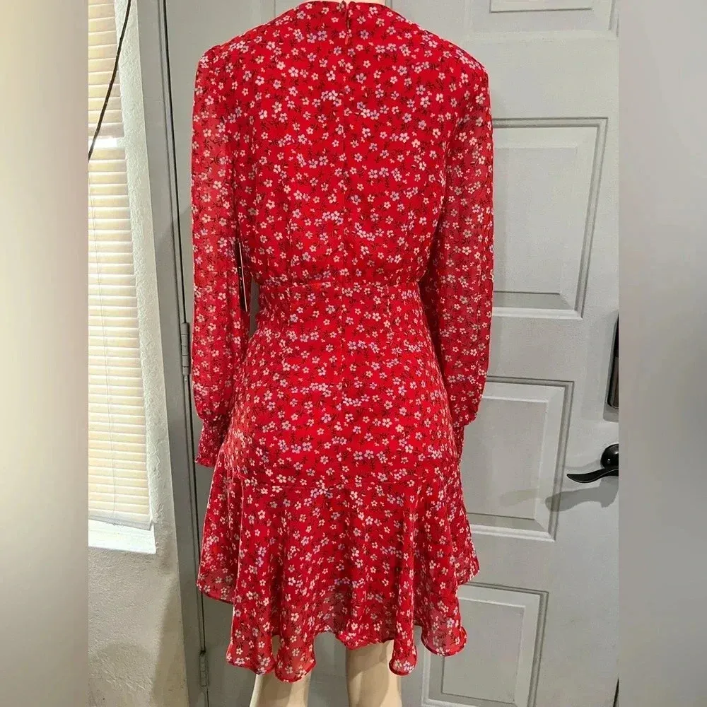Lulu’s dress size S 👈🏻Dianella Red Floral Print Long Sleeve Dress nwt - Image 6