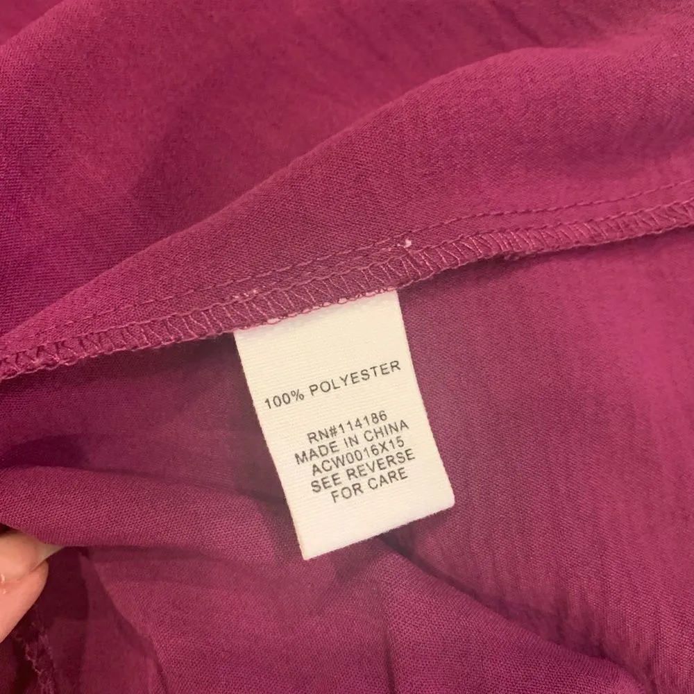 Adyson Parker Off the Shoulder Top Size 2X Flowy Long Elastic Sleeves Magenta - Image 3