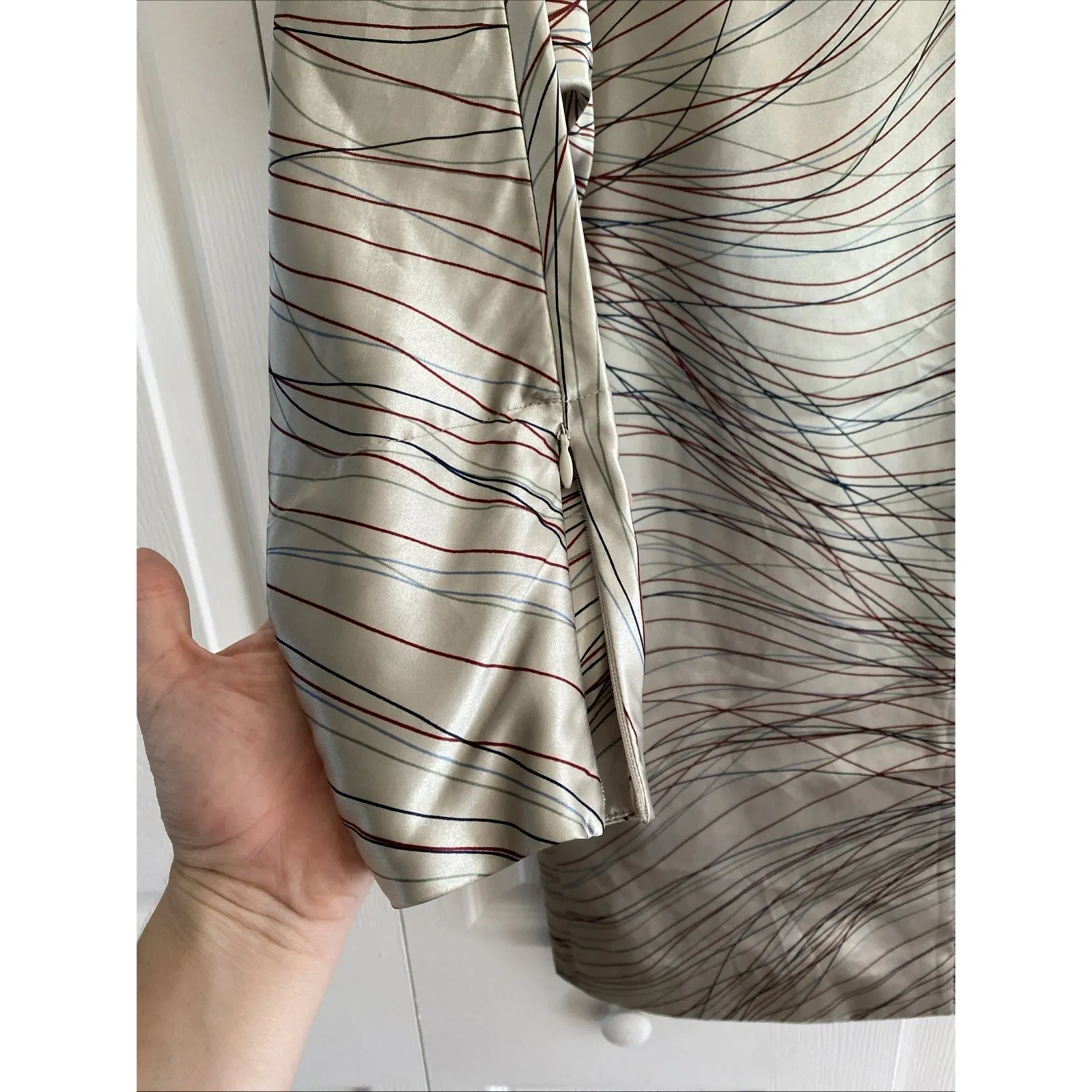 Harve Benard Womens 4 Satin Shift Dress Long Sleeve Vintage - Image 4