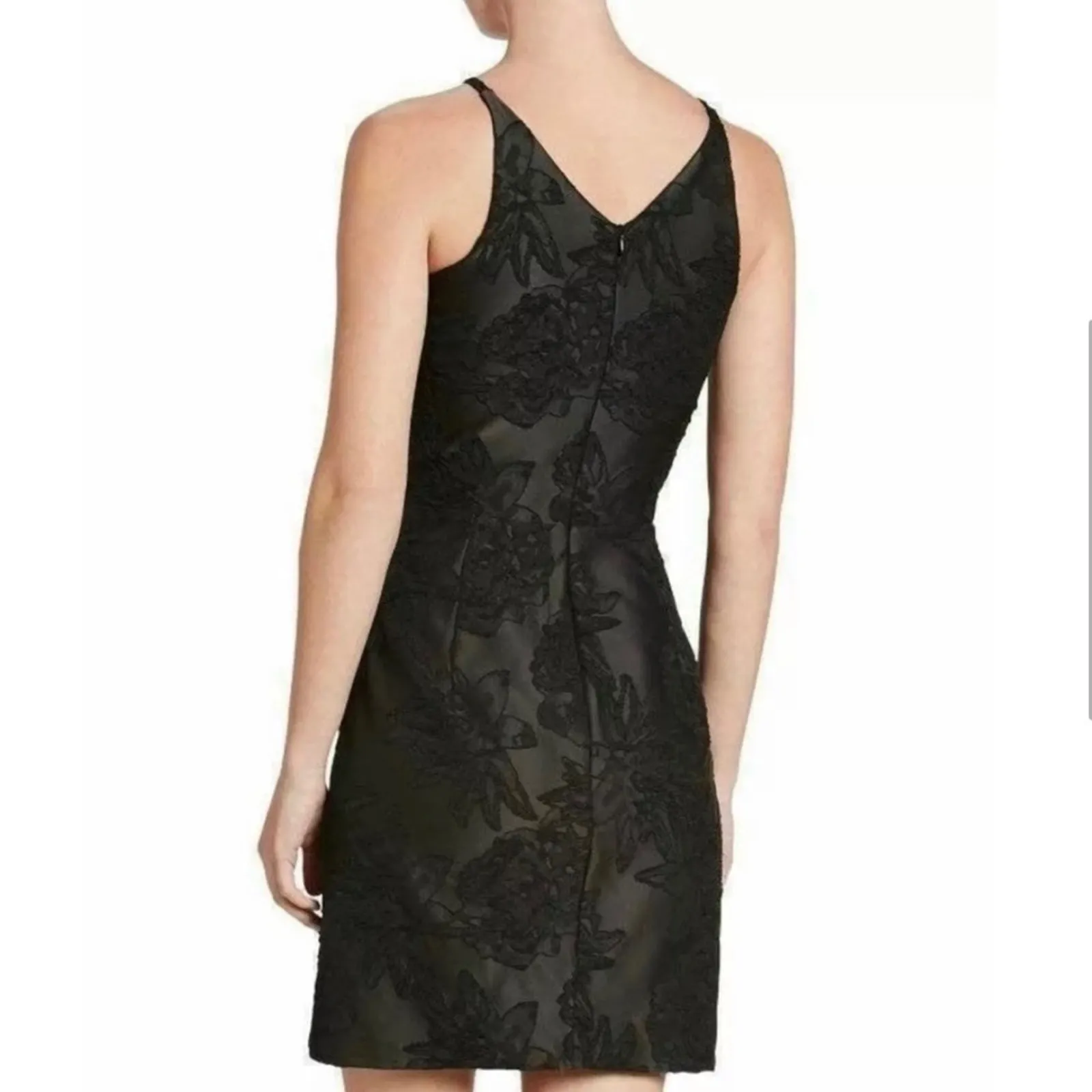 Dress the Population Kennedy Plunging-Illusion Black Mini Dress‎ - Image 2