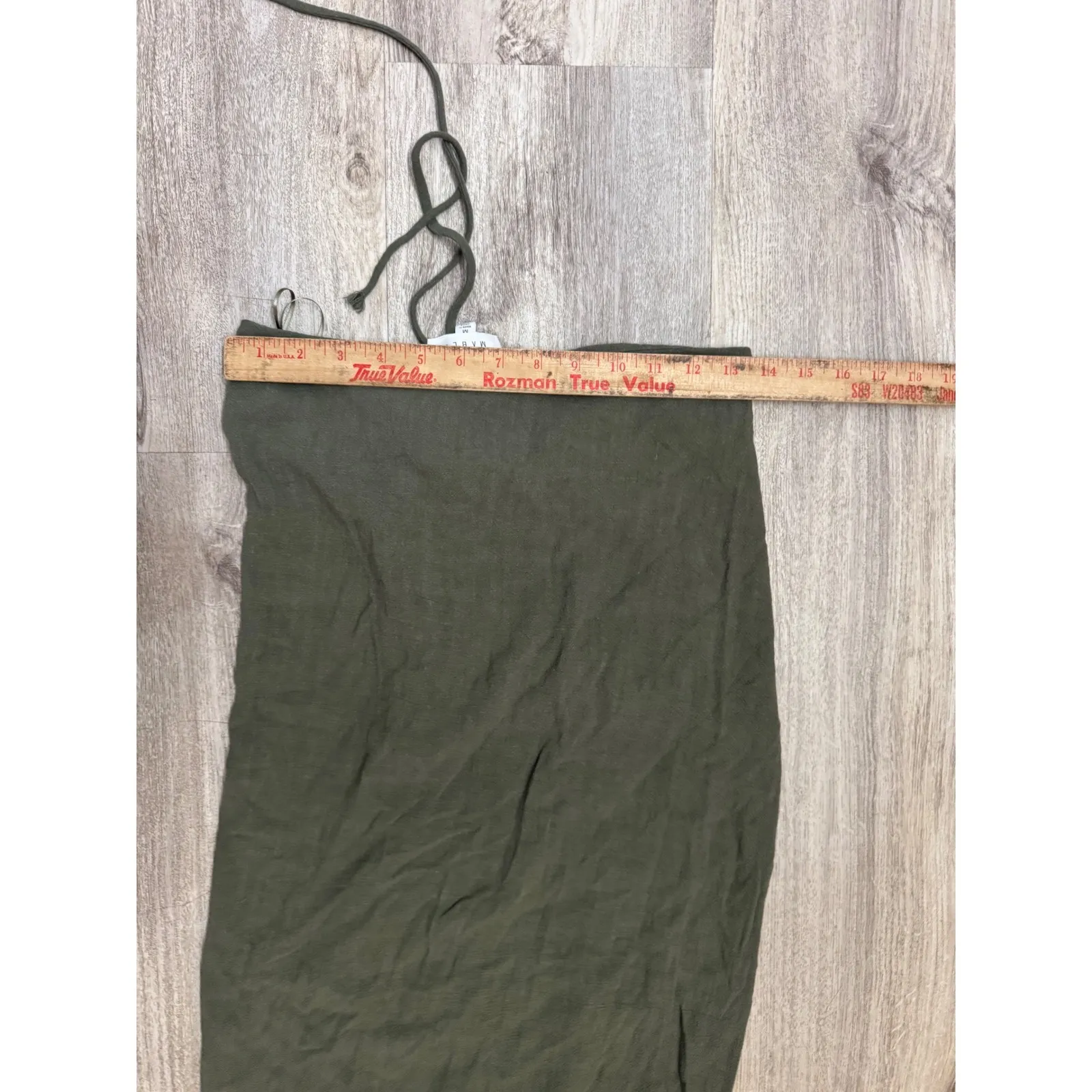 MABLE Olive Green Ruched Halter Neck Mini Dress Size M Size M - Image 6