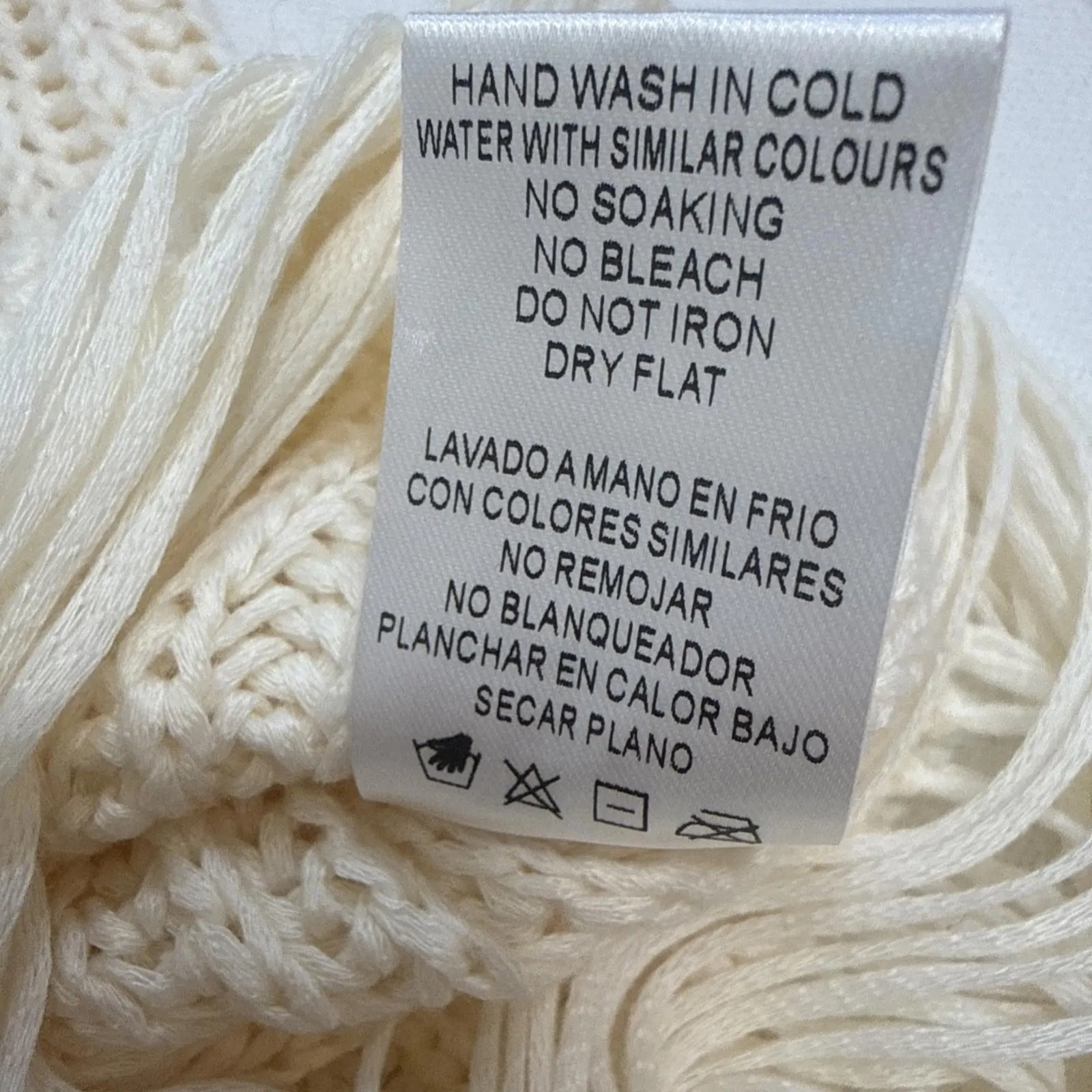 Mable Crochet Ivory Boho Hippie Beach Minimalist Quiet Luxury Maxi Dress Large - Image 6