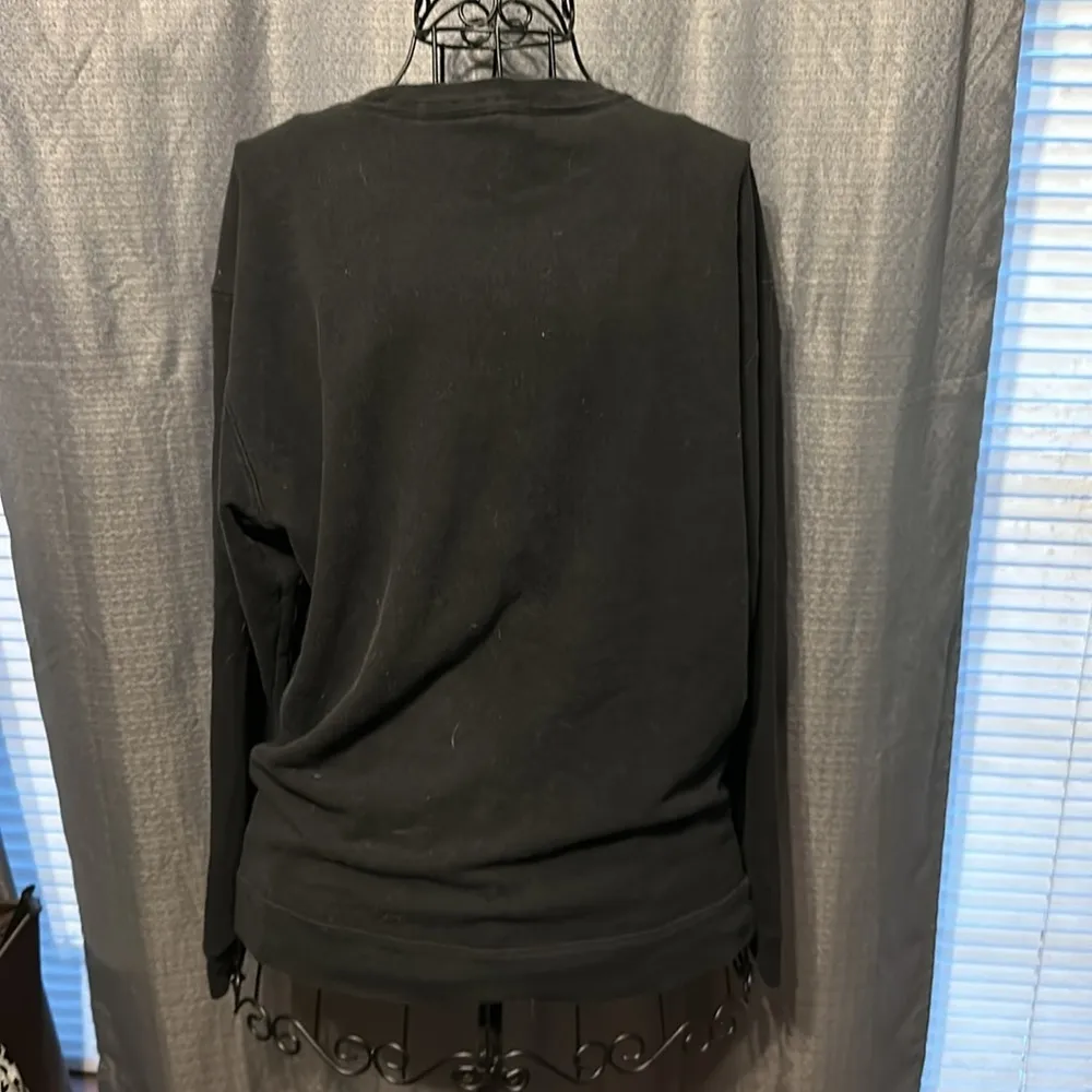 PINK Victoria's Secret Women Sweatshirt Black Logo Lace Up Crew Neck​ - Image 6