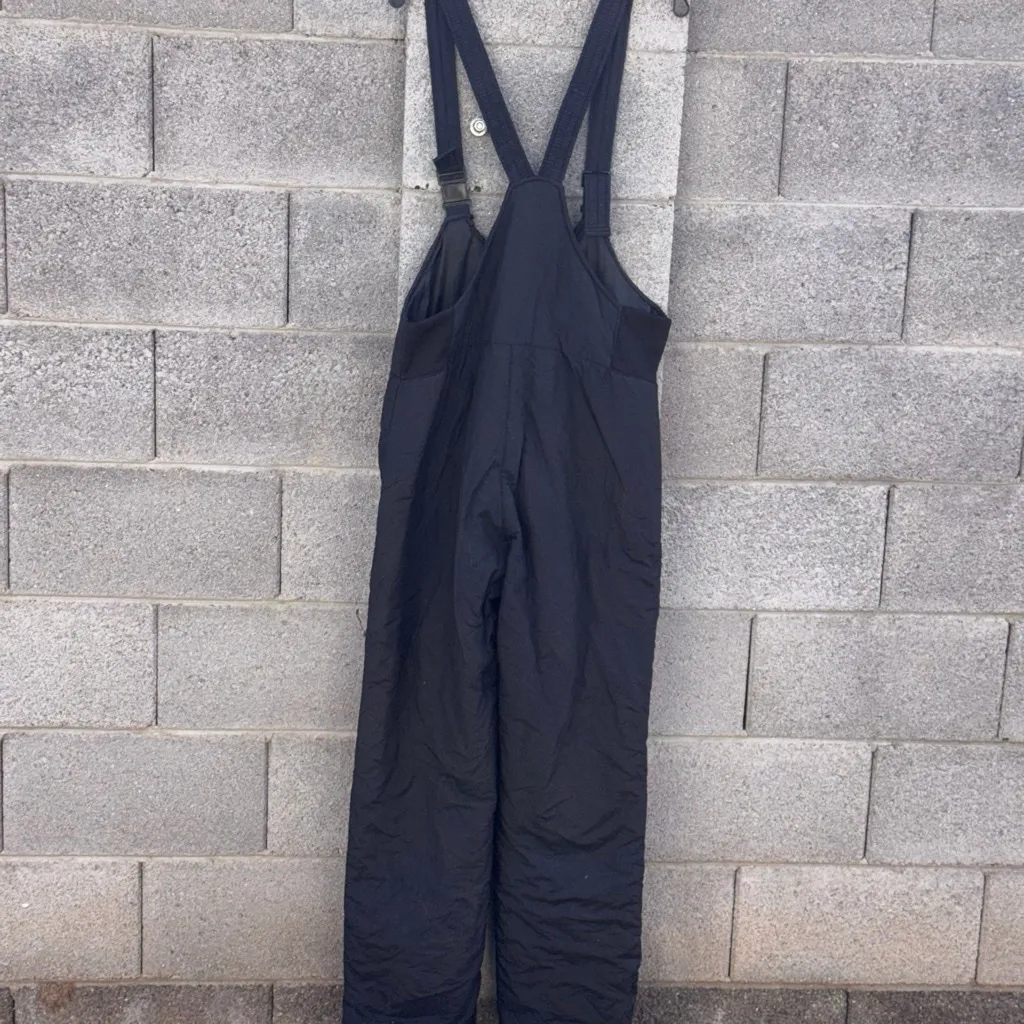 Vintage Sportina Black Quilted Ski Bib Overalls Women's M Size M - Image 6