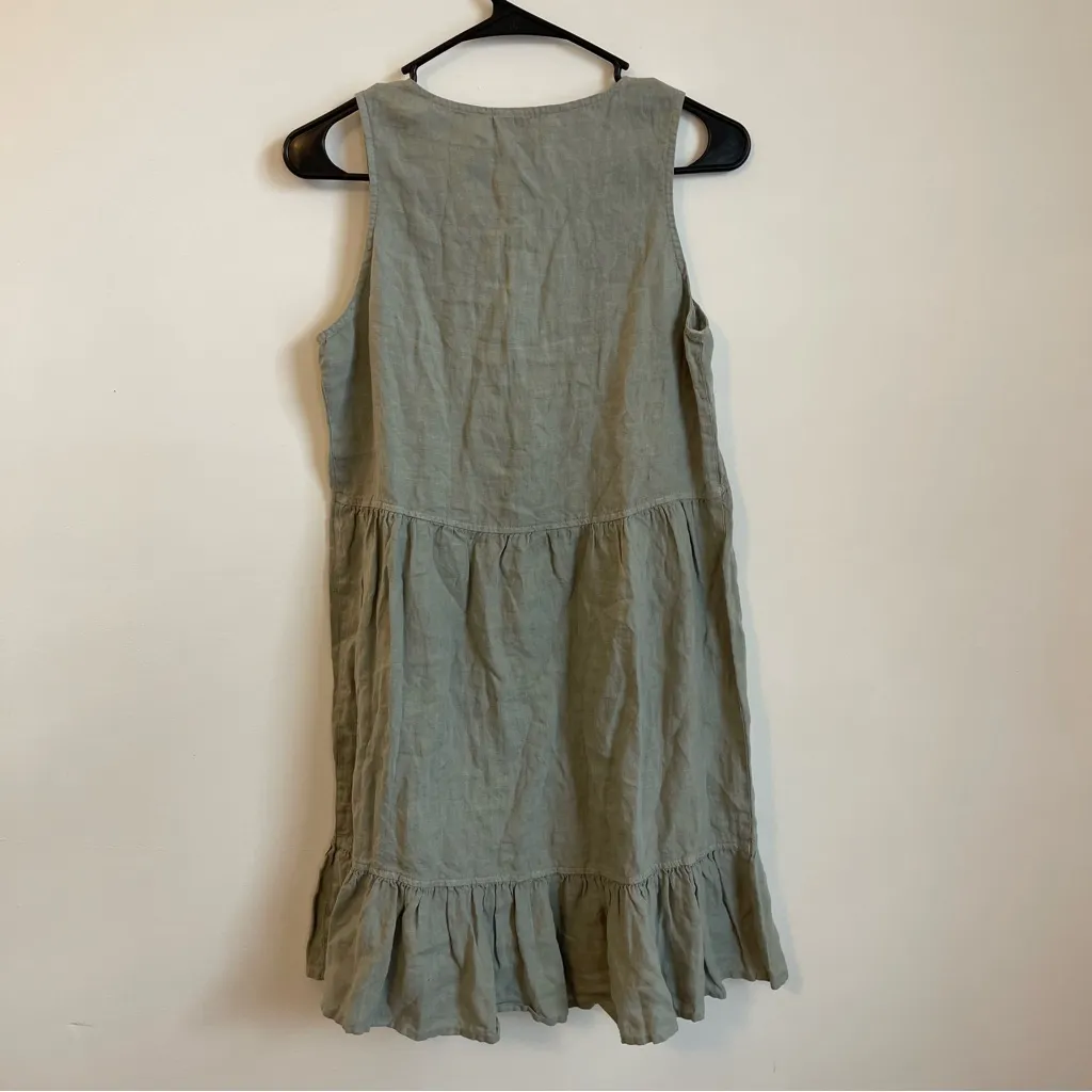 NWT Cynthia Rowley 100% Linen Sage Green Dress XS Vacation Coastal Cottagecore - Image 5