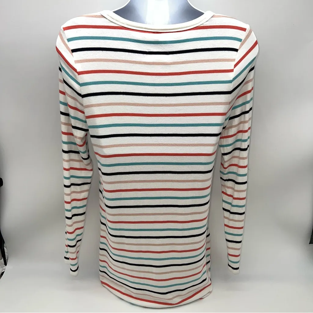 Market & Spruce Multicolor Striped Long Sleeve Tee - Image 4