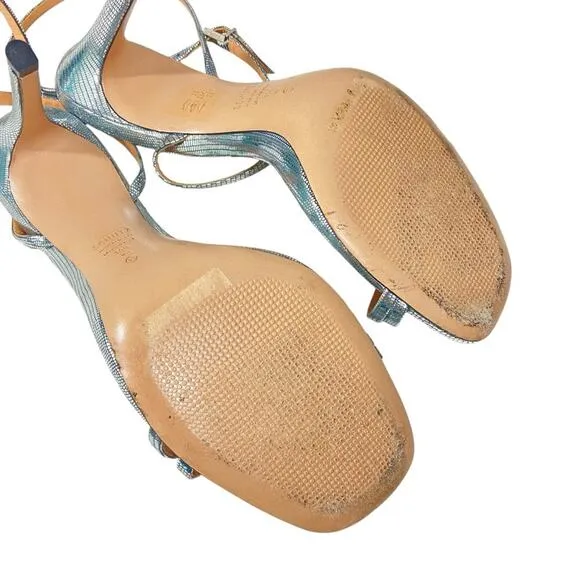 SCHUTZ Altina‎ silver strappy heels 10 B - Image 9