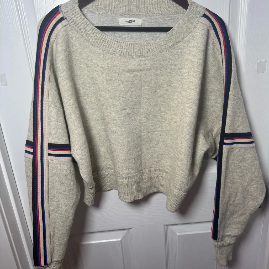 ISABEL MARANT ETOILE Woman’s Kao Wool Blend Cropped Oversized Sweater 42/10 $335 - Image 3
