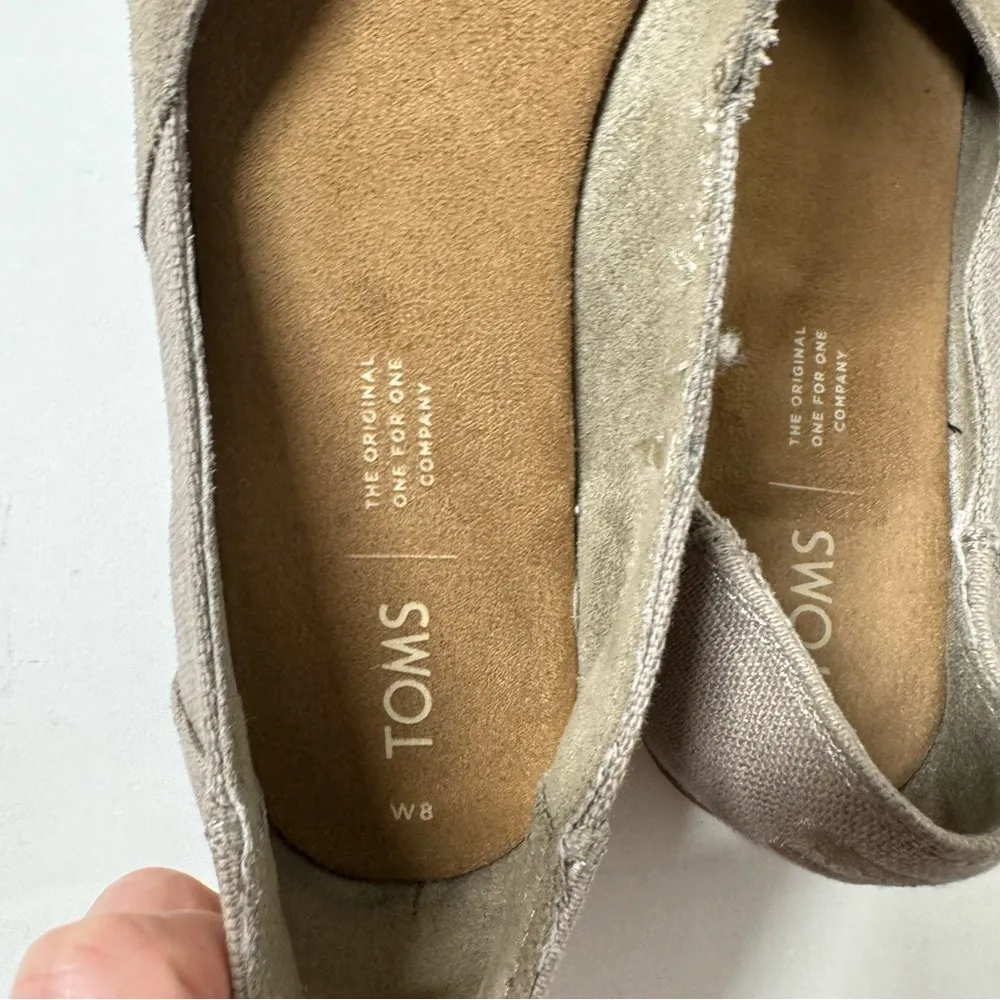 TOMS Jutti Suede Canvas Ballet Flats Size 8 - Image 5