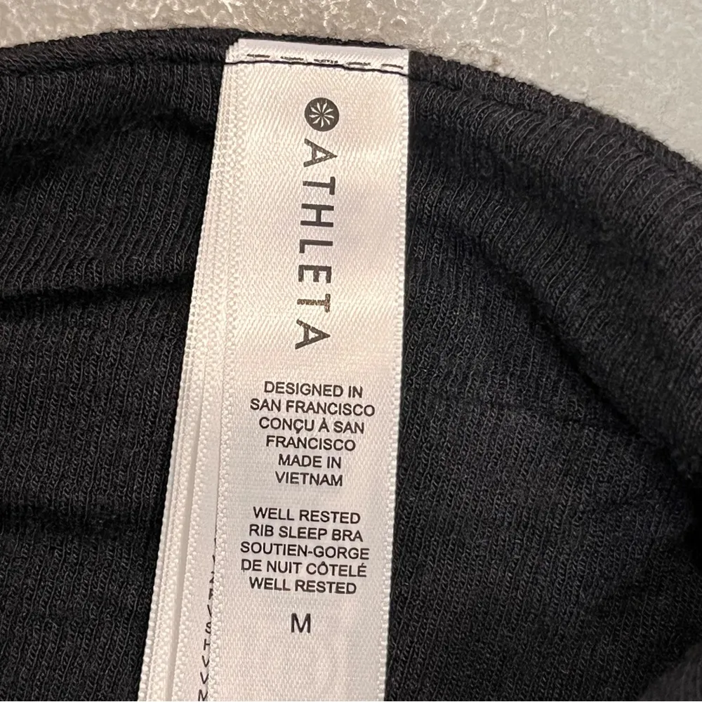 Athleta Black Well Rested Rib Sleep Bra size Medium - Image 6