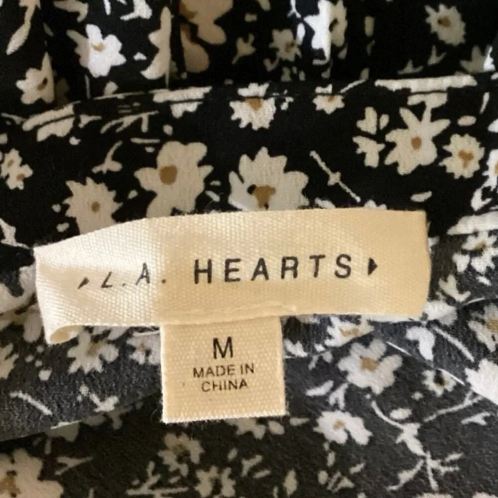 L.A. Hearts Black White Daisy Floral High Waist Ruffle Mini Skirt Size M - Image 4