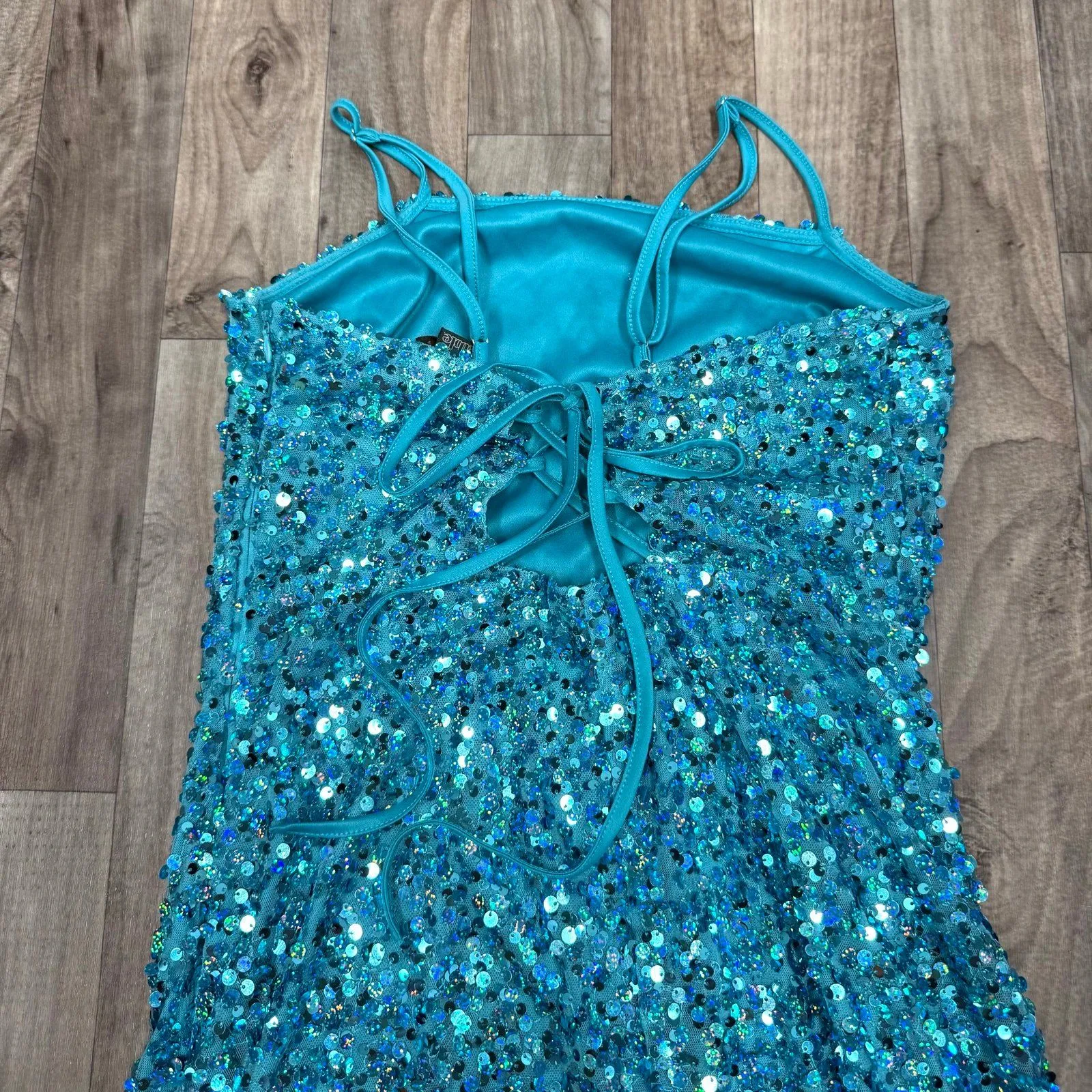 Wild Fable Blue turquoise sequin mini party dress - Image 6
