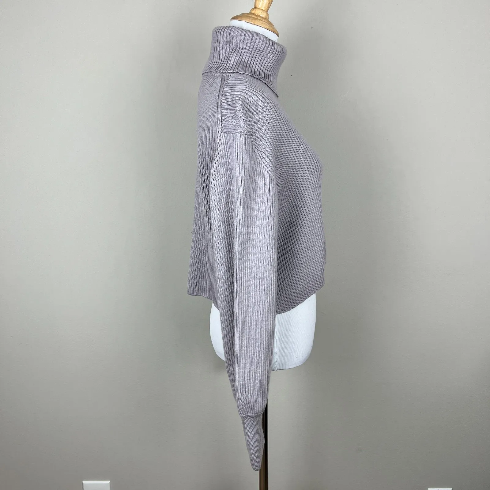 Wilfred Aritzia Sweater Small Cropped Turtleneck Merino Wool Ribbed Pullover‎ S - Image 6