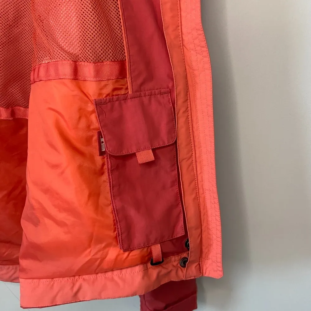 L.L. Bean Coral Orange Rain Jacket Size Medium Weather Channel Exclusive Vintage - Image 3