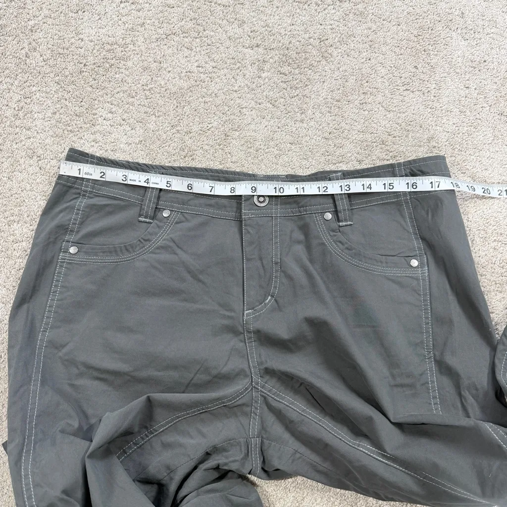 Kuhl Women’s Free Range Pants Cargo Straight Leg Mid Rise Outdoor Gray 14 Long - Image 12