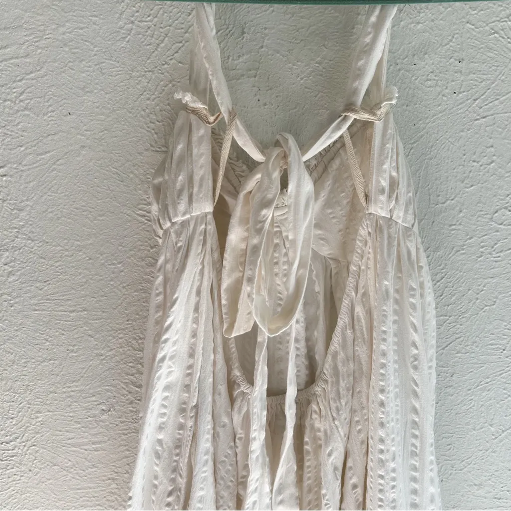 Free People Poppy Midi Dress Coconut Milk White Cotton Sz Large - Image 5