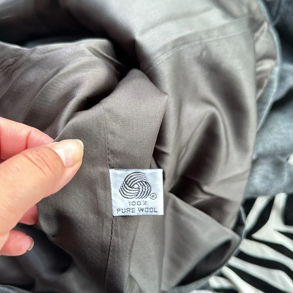 Vintage Jones New York Wool Blazer & Skirt Set Gray 14 - Image 11