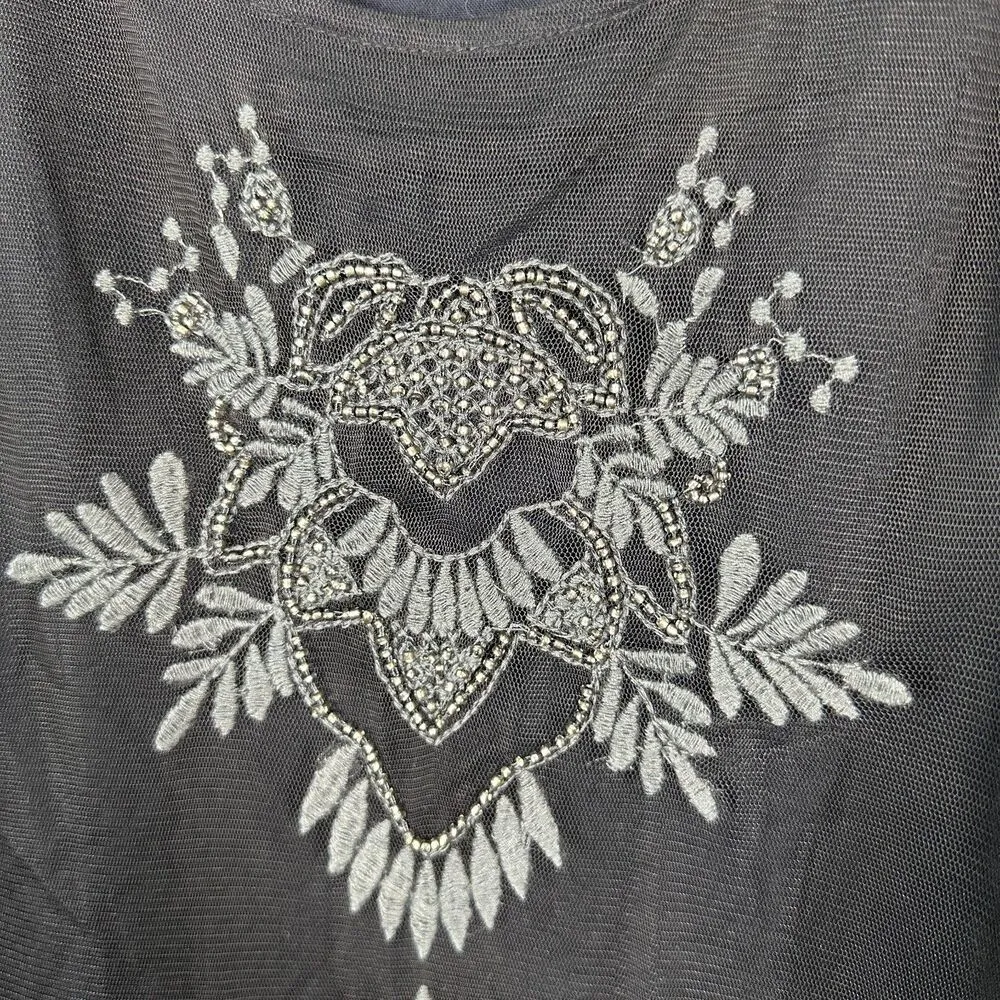 Abercrombie & Fitch Mesh Beaded Black 90s Style Mini Slip Dress Size Small NEW - Image 8