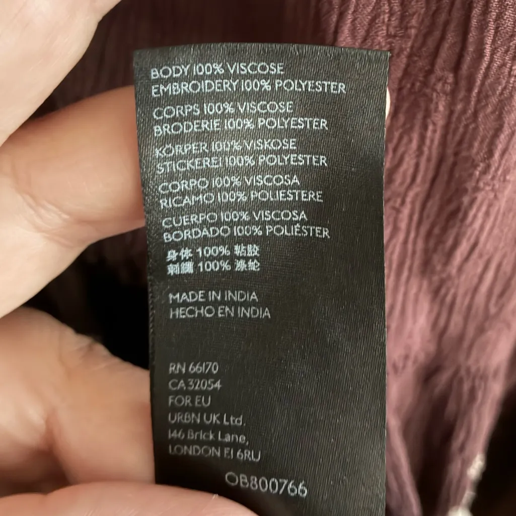 Free People Boho Arianna Tunic Flowey
Embroidered Brown Top S - Image 13