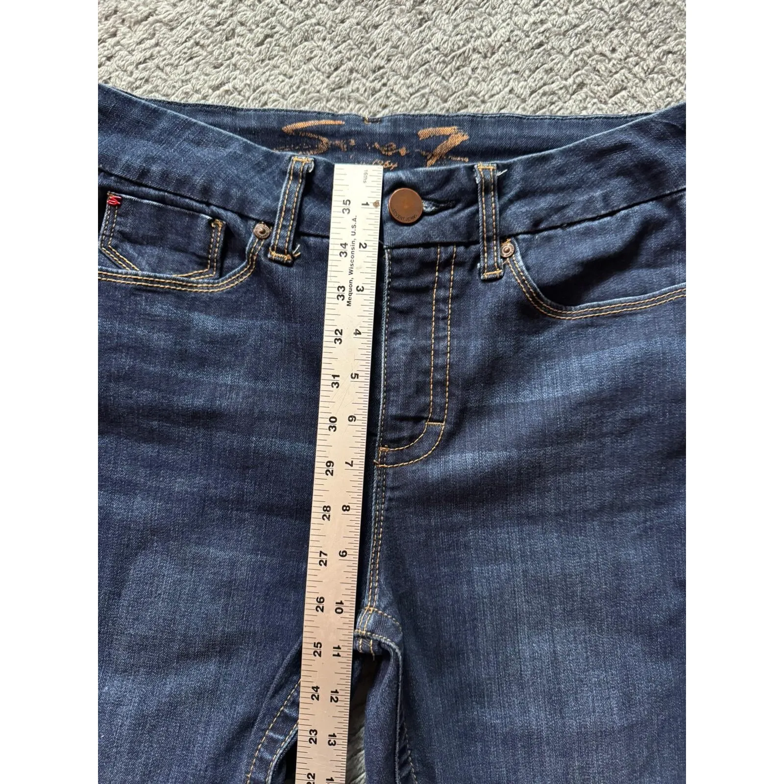 Seven7‎ TummyLess High Rise Skinny Jeans Dark Wash Denim Size 8 - Image 9