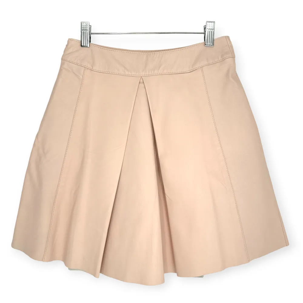 ottod'Ame | NWT | US Sz 2 | DESIGNER Pink 100% Italian Leather Darted Mini Skirt - Image 6