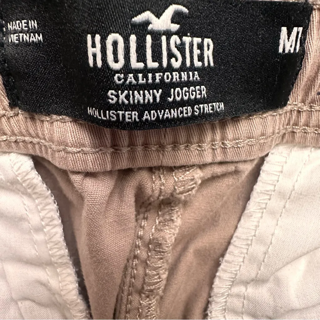 Hollister Skinny Jogger Pants Womens Medium Beige Stretch Casual - Image 4