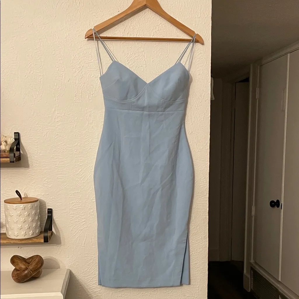 NWT Likely Light Blue Midi Dress with Spaghetti Straps Size 0 - Image 2