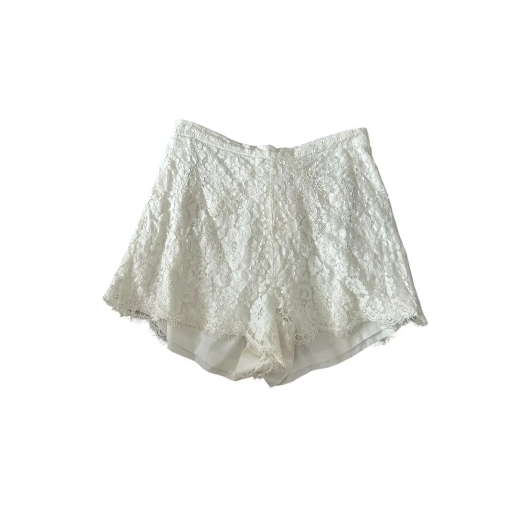 KEEPSAKE White Lace High Waist Shorts Size Large - Image 9