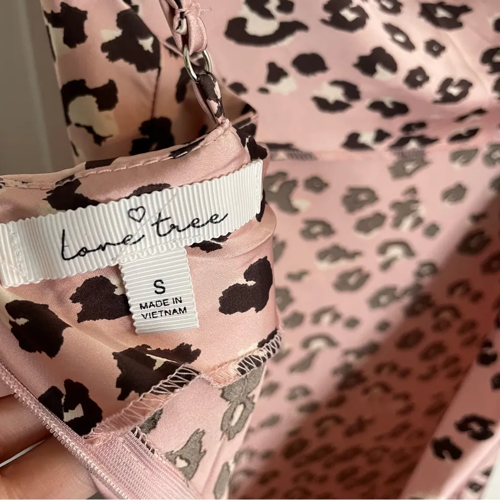 Love Tree Pink Leopard Print Slip dress Size Small girly retro coquette mobwife - Image 7