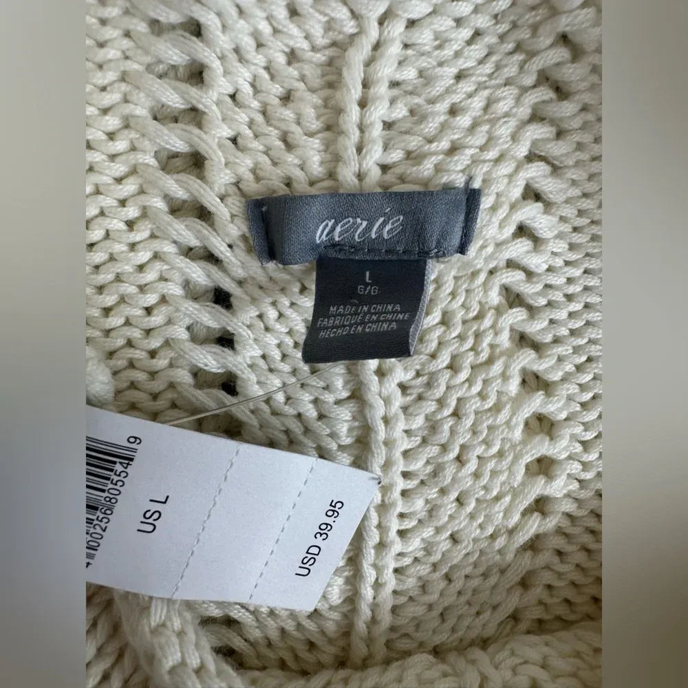 Aerie cream mock neck sweater vest size large NWT - Image 5
