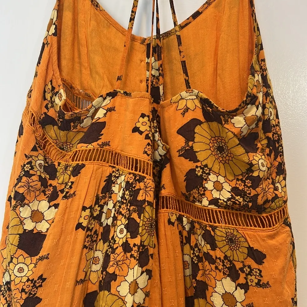 Orange Sleeveless Spaghetti Strap Mini Sundress size medium. - Image 6