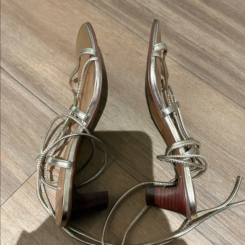 Madewell | The Jeanine Lace-Up Sandal in Metallic Leather - Image 4