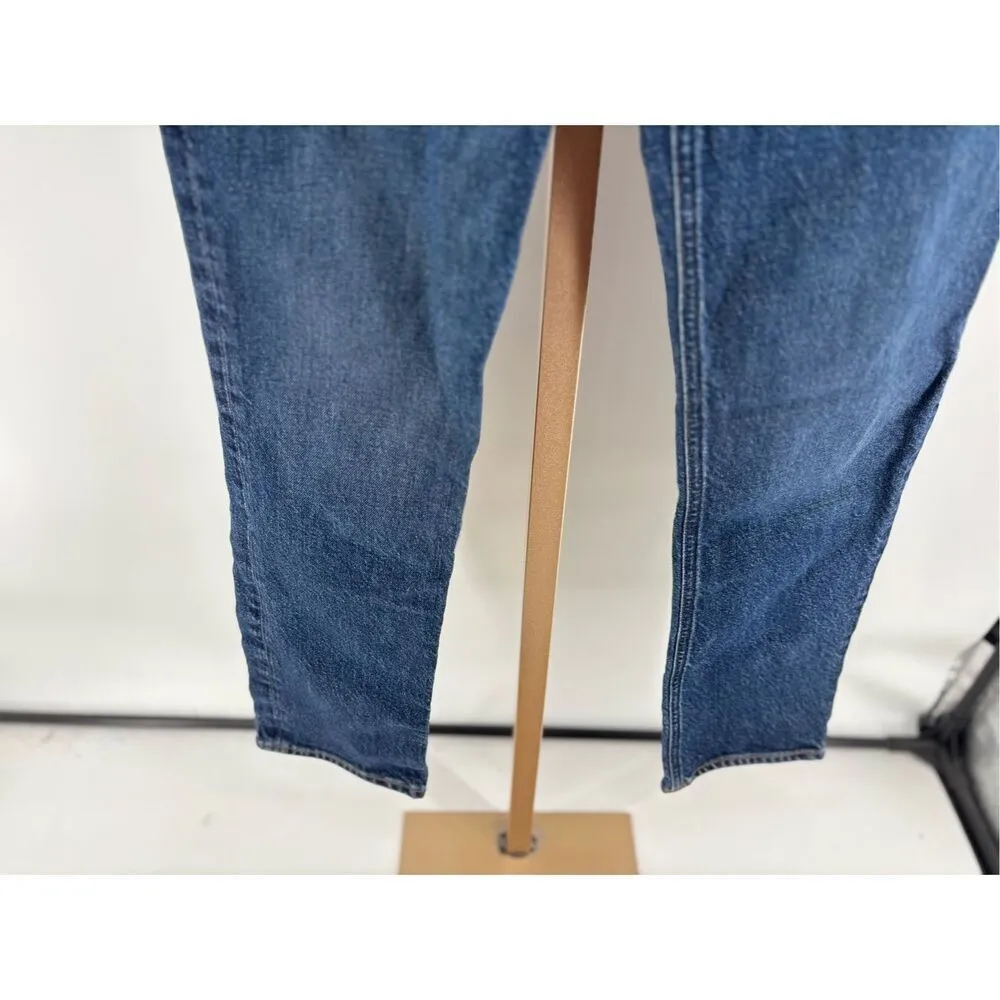 Agolde Riley Long Jeans Women’s Size 26  Blue Denim Straight Dark Wash - Image 5