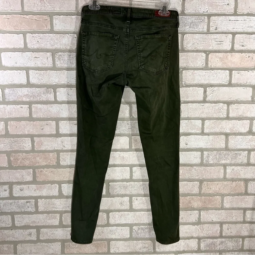Ag The Abbey Ankle Midrise Super Skinny Ankle Jeans in Dark Olive Green Size 26 - Image 7