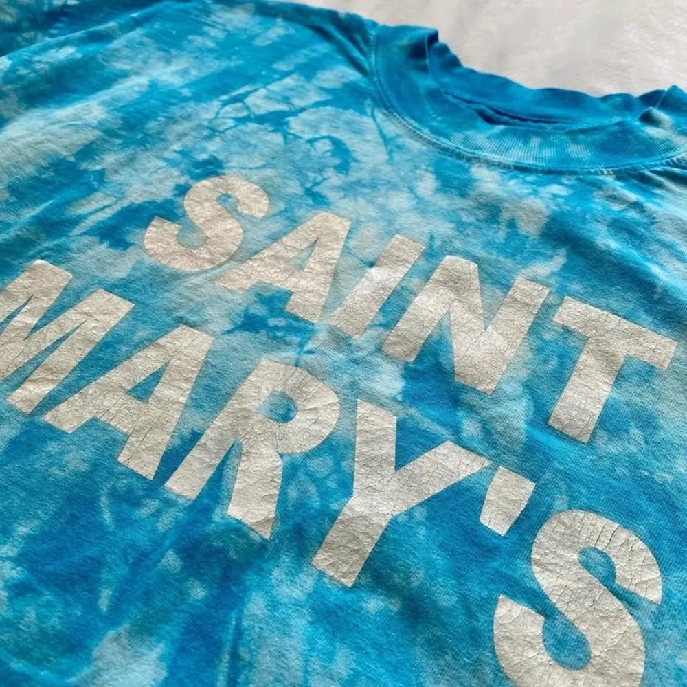 blue and white tie dye Saint Mary’s College cotton vintage shirt - Image 10